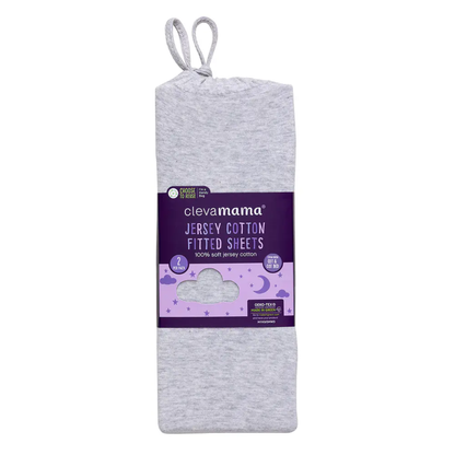 Pack 2 Sábanas Bajeras Algodón Clevamama 72 x 140 x 17 cm GRIS