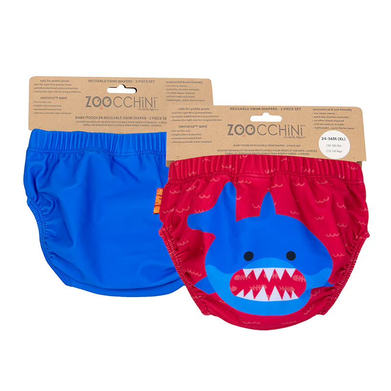 Pack 2 Traje de Baño con Pañal Zoocchini TIBURÓN AZUL (24-36M)