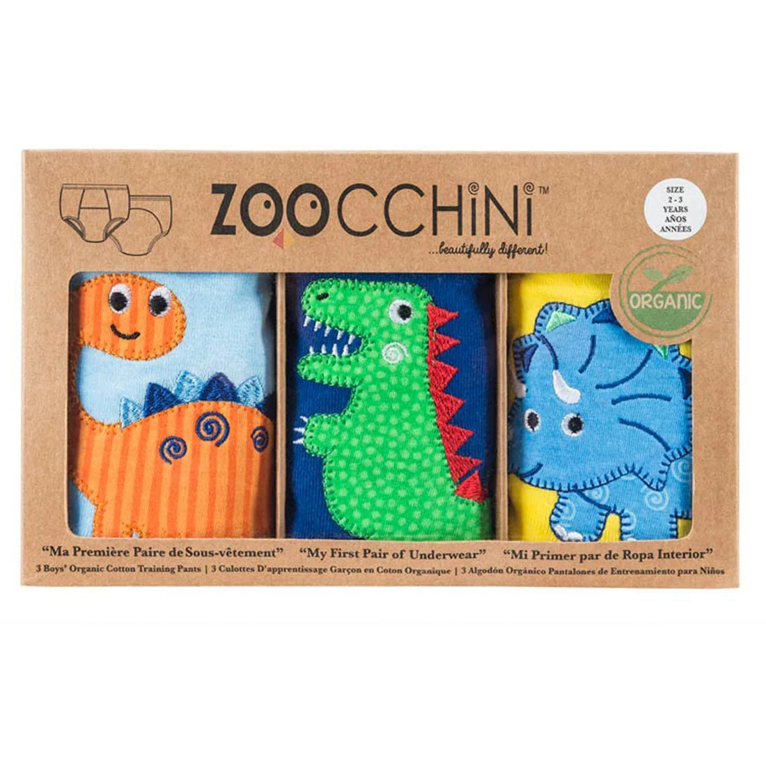 Pack 3 Calzones Entrenamiento Zoocchini JURASICO (24-36M)