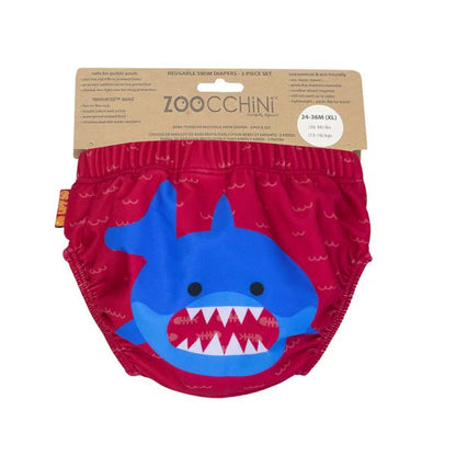 Pack 2 Traje de Baño con Pañal Zoocchini TIBURÓN AZUL (24-36M)