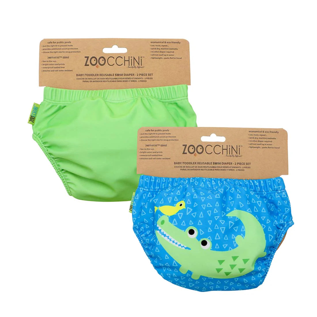 Pack 2 Traje de Baño con Pañal Zoocchini COCODRILO (6-12M)