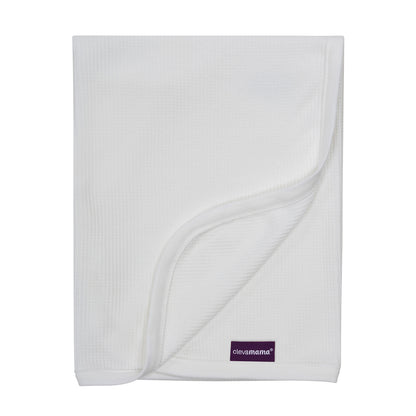 Manta Waffle Algodón Clevamama 120x140 - BLANCO