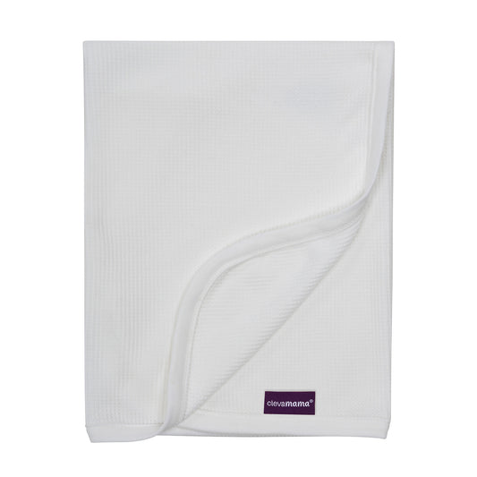 Manta Waffle Algodón Clevamama 120x140 - BLANCO