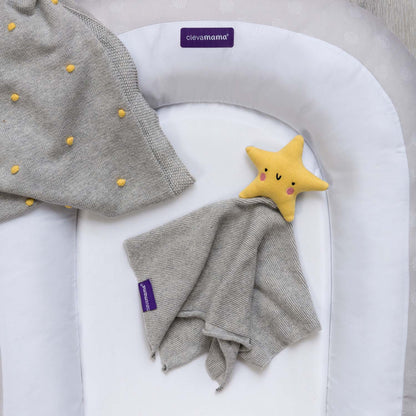 Mantita Algodón Orgánico con Estrella  Clevamama - GRIS