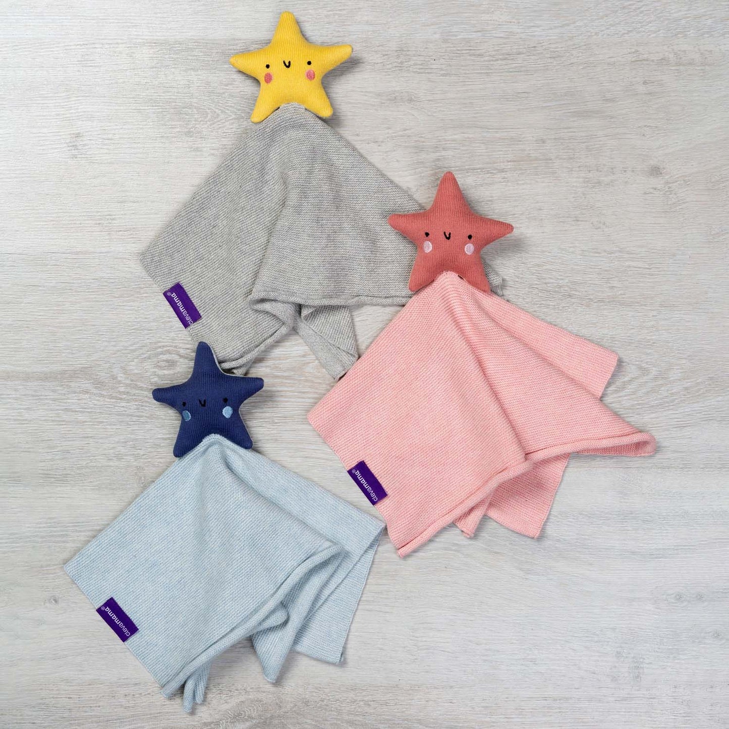 Mantita Algodón Orgánico con Estrella  Clevamama - GRIS