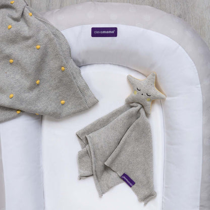 Mantita Algodón Orgánico con Estrella  Clevamama - GRIS