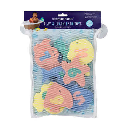 Juguetes de Baño con Malla Organizadora (10 piezas) Clevamama