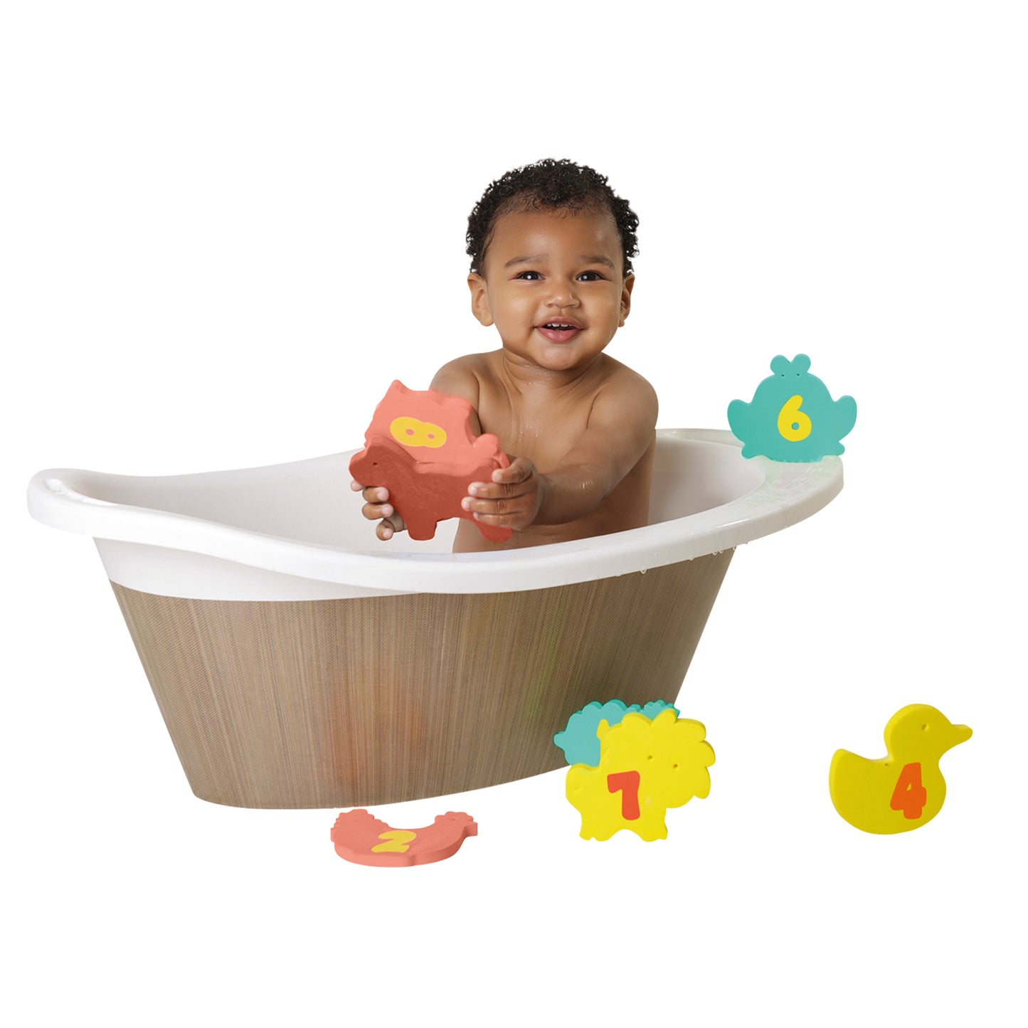 Juguetes de Baño con Malla Organizadora (10 piezas) Clevamama