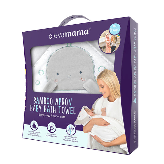 Toalla Delantal Bambú Clevamama Blanco