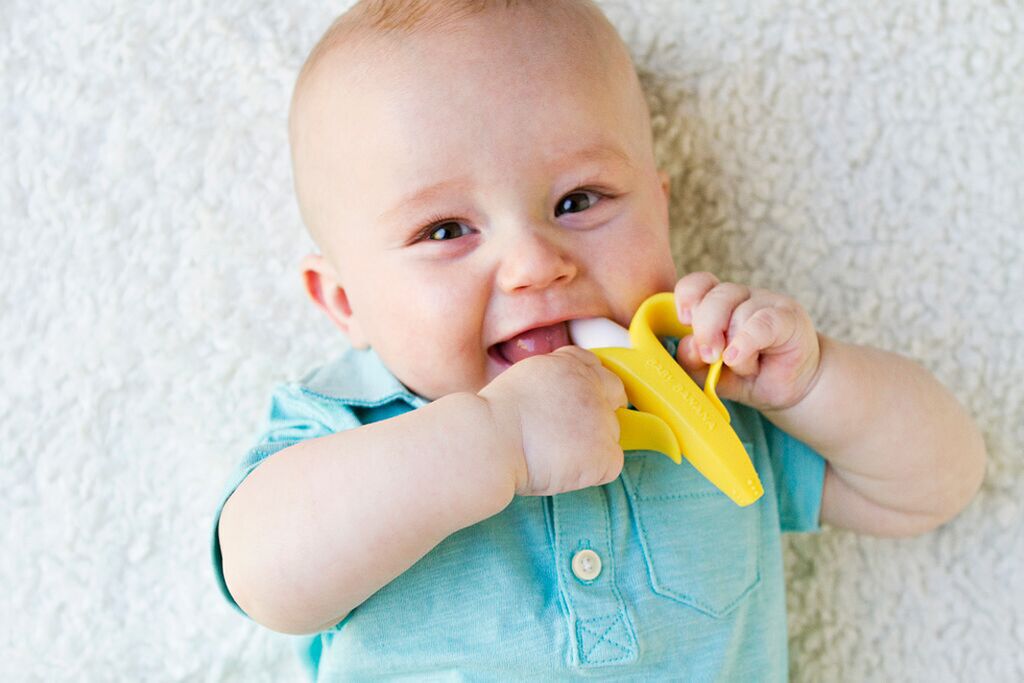 Baby Banana Teeth Teeth - Masajeador Con Cepillo Amarillo